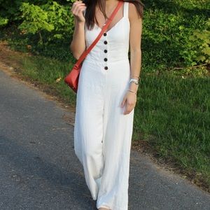 Ashley Button Down Jumpsuit Tie back